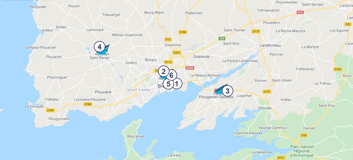 Localisation des centres d'imagerie médicale et radiologie de CIM Liberté dans le Finistère